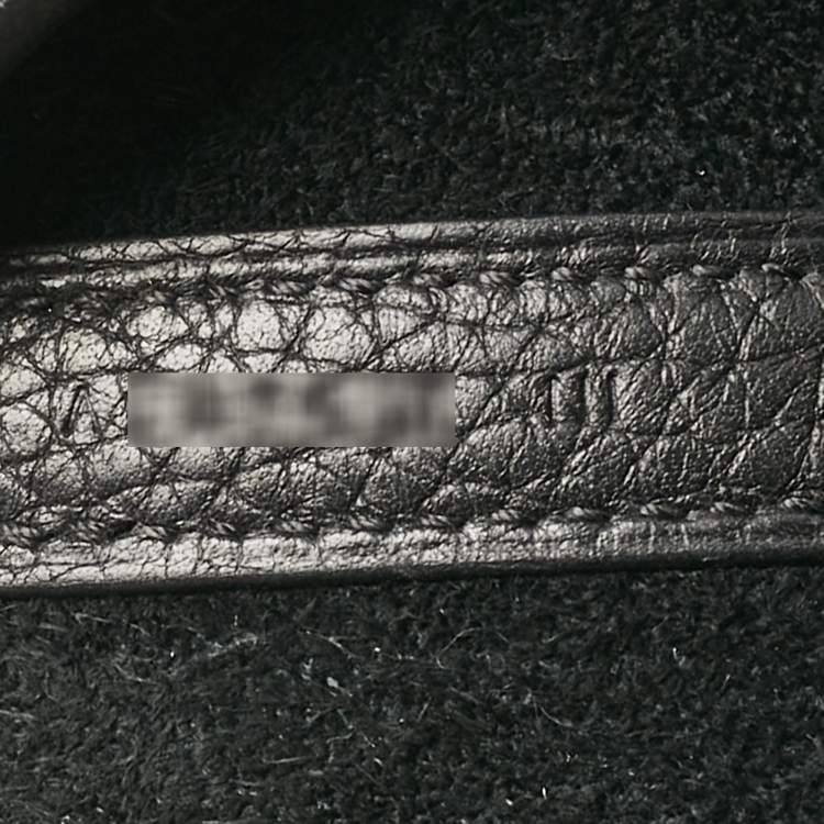 Pre Owned Hermes Noir Taurillon Clemence Leather Picotin Lock 22 Bag