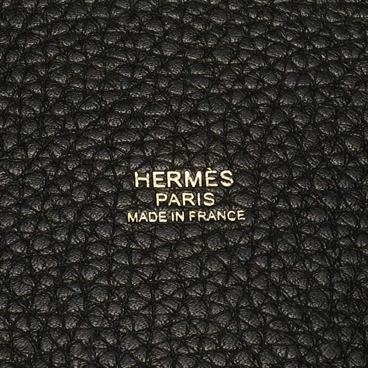 Pre Owned Hermes Noir Taurillon Clemence Leather Picotin Lock 22 Bag
