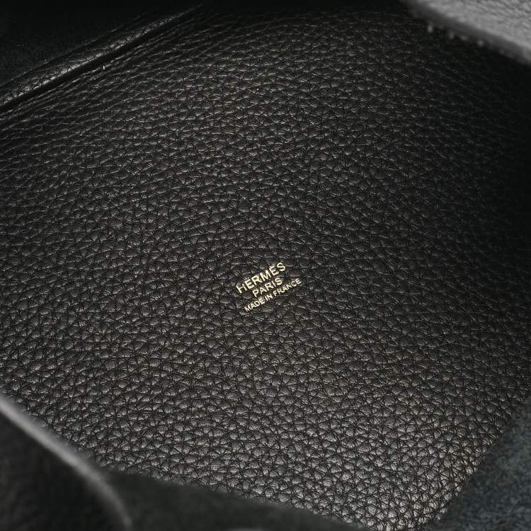 Pre Owned Hermes Noir Taurillon Clemence Leather Picotin Lock 22 Bag
