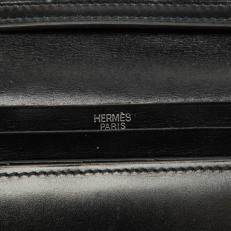 Pre Owned Hermes Black Swift Leather Bearn Wallet