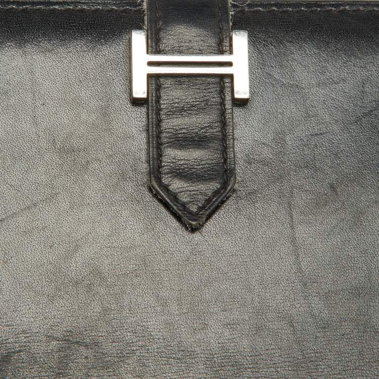 Pre Owned Hermes Black Swift Leather Bearn Wallet