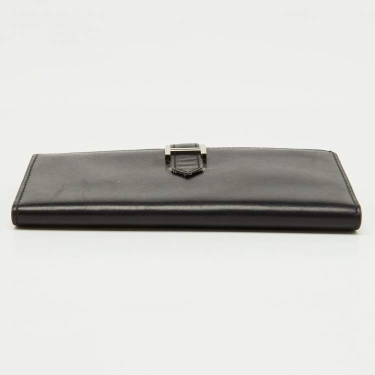 Pre Owned Hermes Black Swift Leather Bearn Wallet
