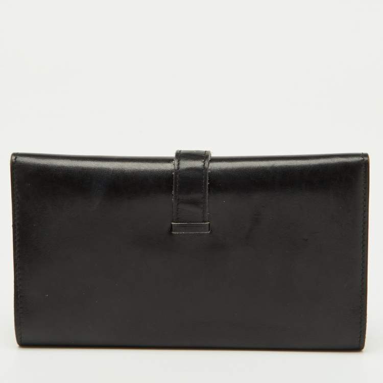 Pre Owned Hermes Black Swift Leather Bearn Wallet