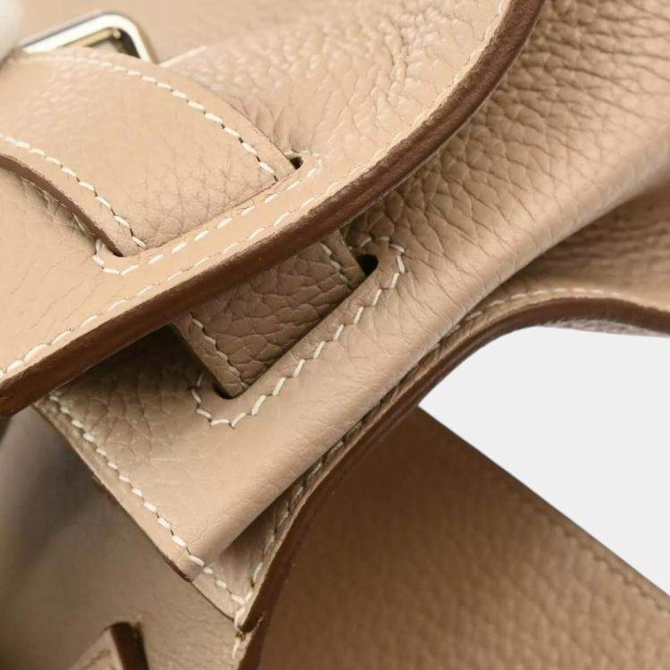 Pre Owned Hermes Argile Taurillon Clemence Jypsiere 34 Shoulder Bag