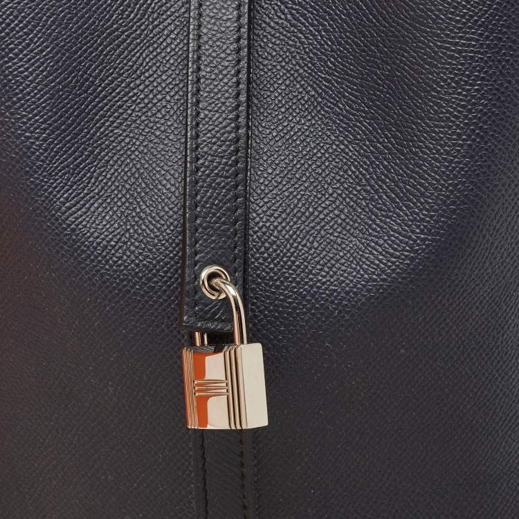 Pre Owned Hermes Bleu Indigo/Noir/Terre Battue Epsom Leather Picotin Lock Tressage 22 Bag
