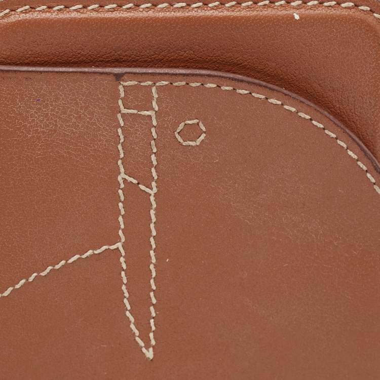 Pre Owned Hermès Gold Swift Leather Walrus MagSafe Card Holder