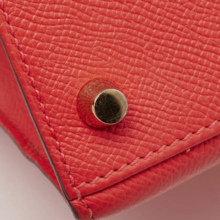 Pre Owned Hermes Rose Jaipur Epsom Leather Gold Finish Kelly Sellier 28 Bag