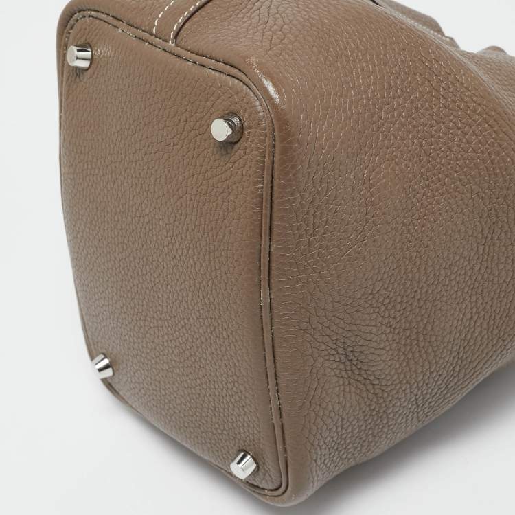 Pre Owned Hermes Taupe Taurillon Clemence Leather Picotin Lock 18 Bag