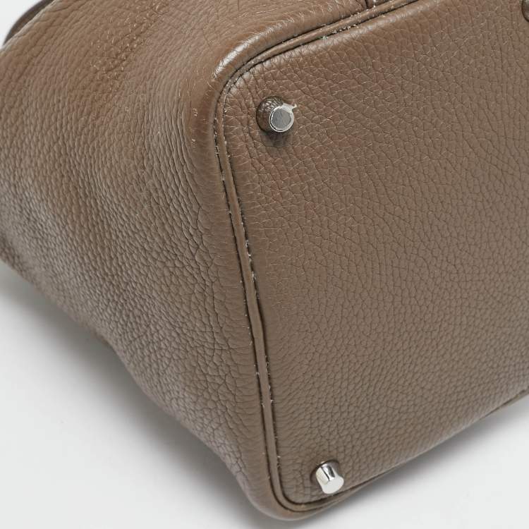 Pre Owned Hermes Taupe Taurillon Clemence Leather Picotin Lock 18 Bag