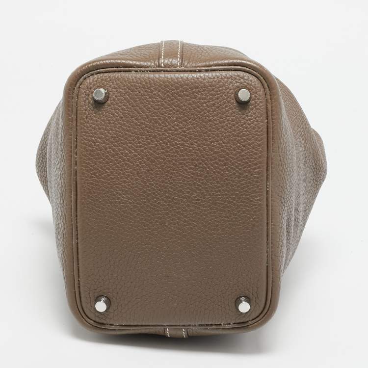 Pre Owned Hermes Taupe Taurillon Clemence Leather Picotin Lock 18 Bag