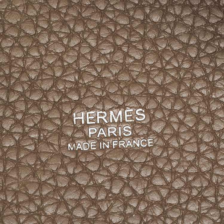 Pre Owned Hermes Taupe Taurillon Clemence Leather Picotin Lock 18 Bag