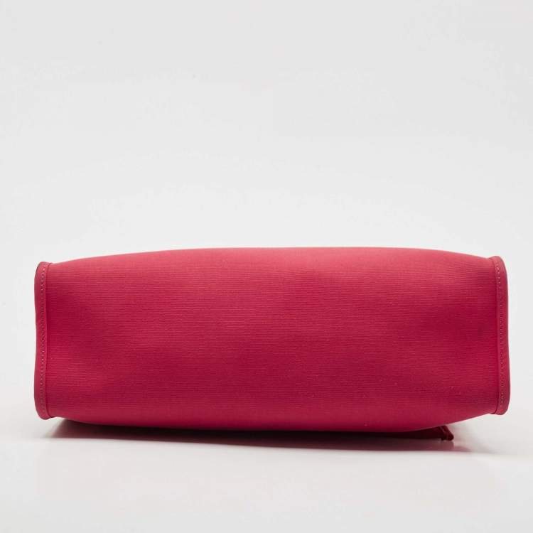 Pre Owned Hermes Rose Extreme/Rouge Venetian/Rouge Piment Toile Militaire and Vache Hunter Herbag 31 Bag