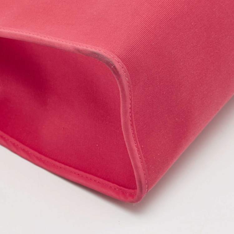 Pre Owned Hermes Rose Extreme/Rouge Venetian/Rouge Piment Toile Militaire and Vache Hunter Herbag 31 Bag