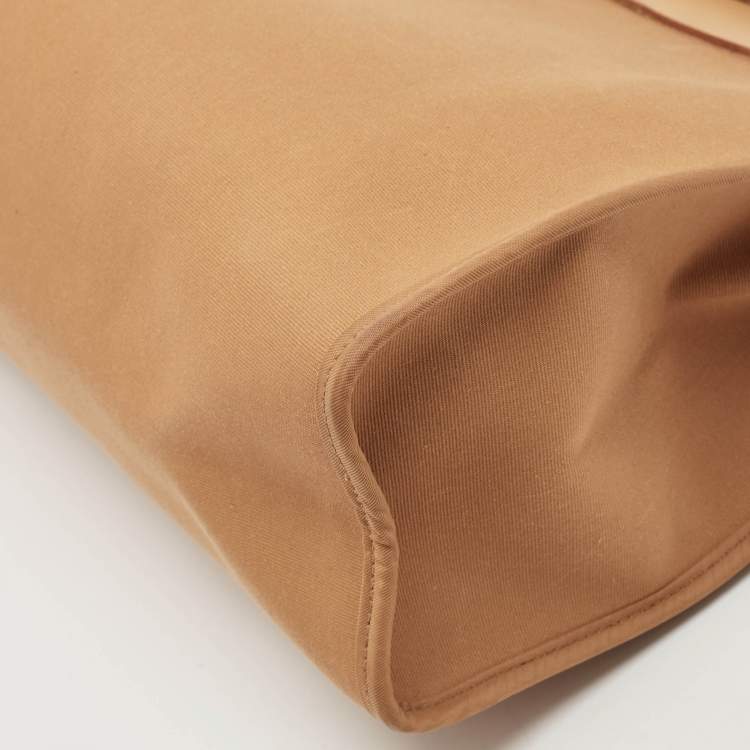 Pre Owned Hermes Dune/Naturel Sable/Orange Toile H and Vache Hunter Herbag Zip 31 Bag