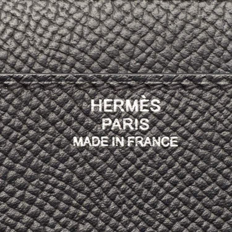Pre Owned Hermes Noir Epsom Leather Constance To Go Wallet