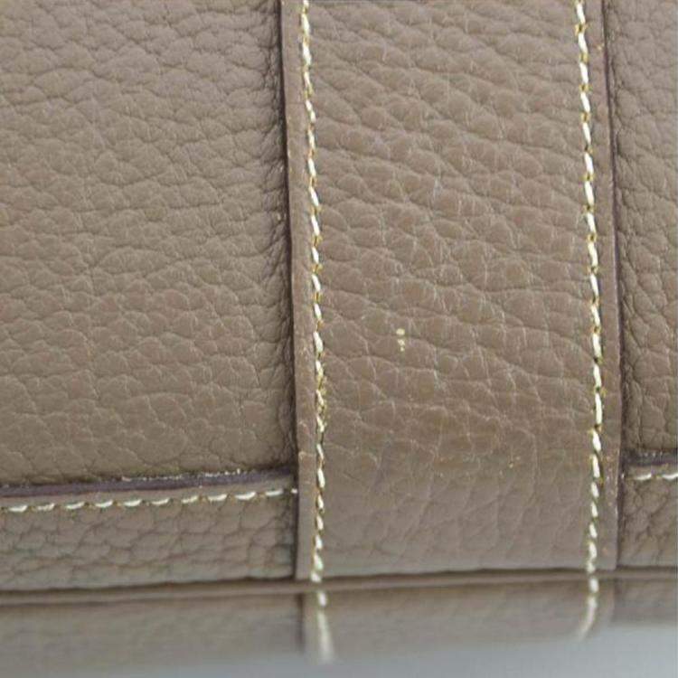 Pre Owned Hermes Etoupe Leather Garden Party 36 Tote Bag