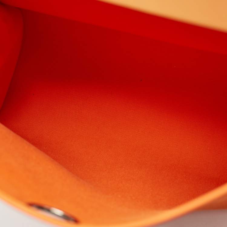 Pre Owned Hermès Orange/Natural Toile and Vache Hunter Herbag Zip 39 Bag