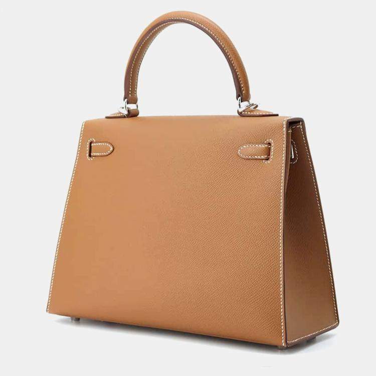 Pre Owned Hermes Gold Epsom Leather Kelly 25 Tote Bag