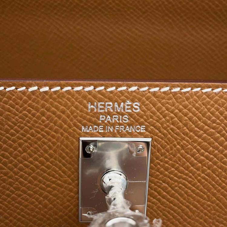 Pre Owned Hermes Gold Epsom Leather Kelly 25 Tote Bag