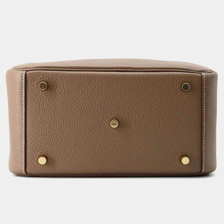 Pre Owned Hermes Etoupe Taurillon Clemence Lindy 26 Shoulder Bag