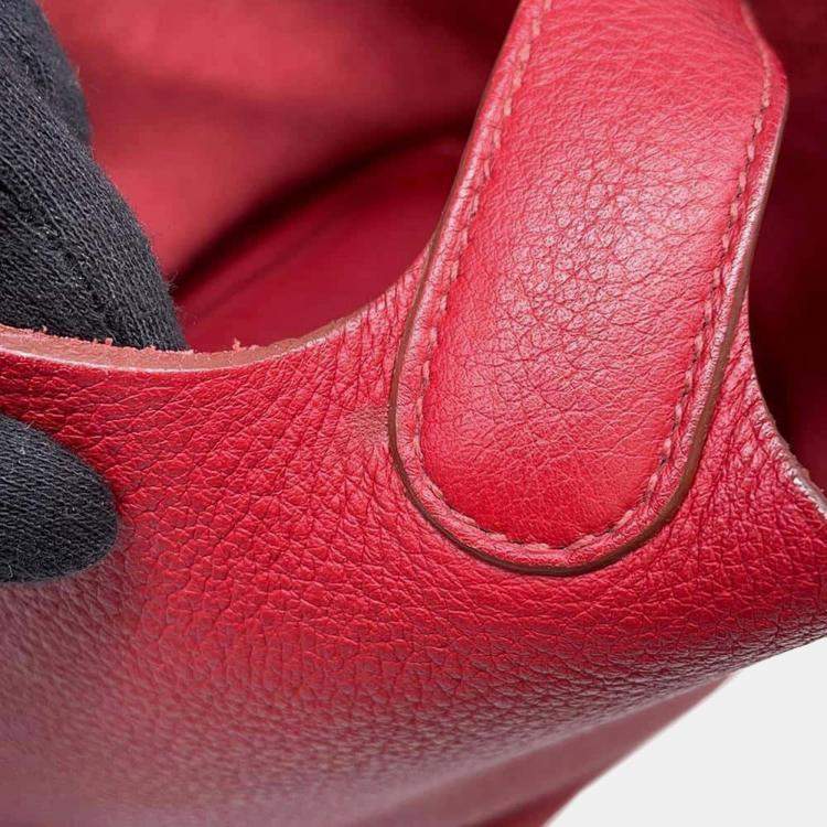 Pre Owned Hermes Picotin Lock Rouge Garance Taurillon Clemence 18