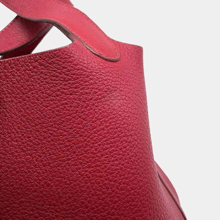 Pre Owned Hermes Picotin Lock Rouge Garance Taurillon Clemence 18
