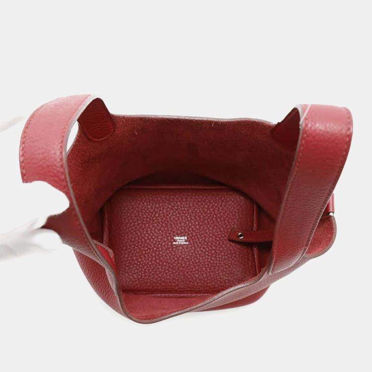 Pre Owned Hermes Picotin Lock Rouge Garance Taurillon Clemence 18
