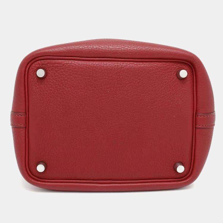 Pre Owned Hermes Picotin Lock Rouge Garance Taurillon Clemence 18