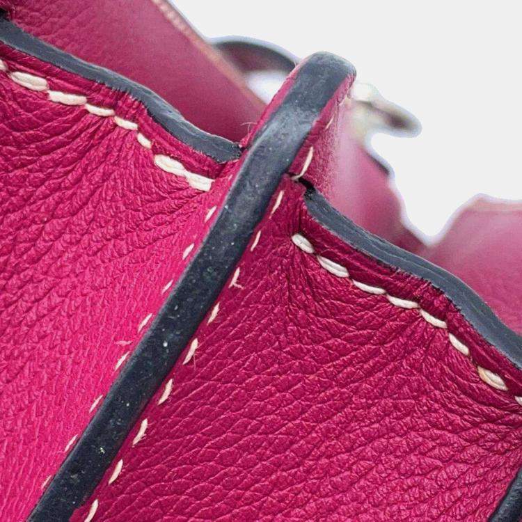 Pre Owned Hermes Rose Purple Evercolor Roulis 23 Shoulder Bag
