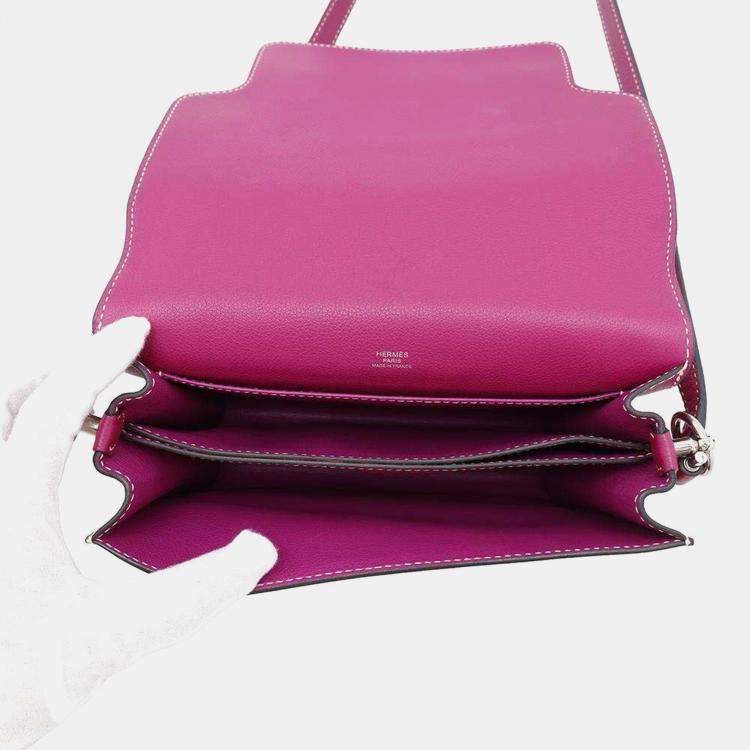 Pre Owned Hermes Rose Purple Evercolor Roulis 23 Shoulder Bag