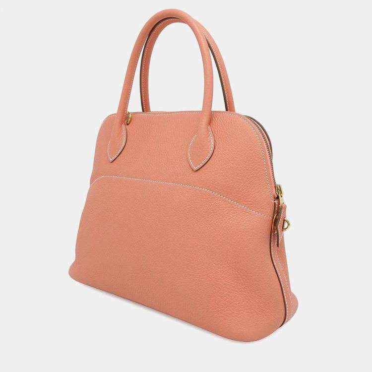 Pre Owned Hermes Crevette Taurillon Clemence Bolide 31 Handbag 