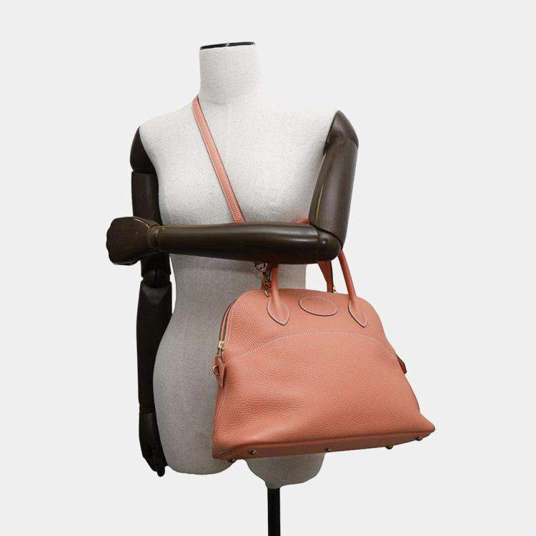 Pre Owned Hermes Crevette Taurillon Clemence Bolide 31 Handbag 