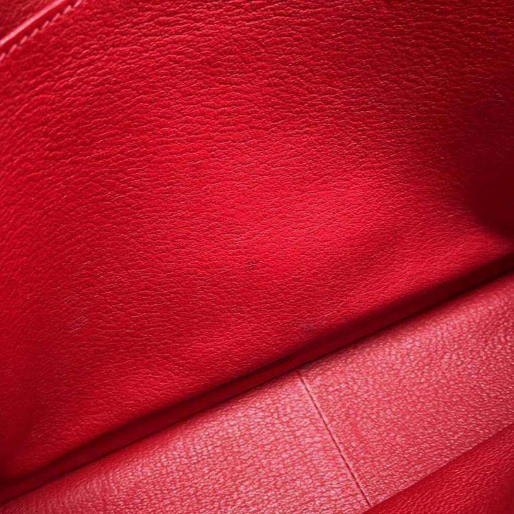 Pre Owned Hermes Rouge Casaque Taurillon Clemence  Steve Caporal 27 Handbag 