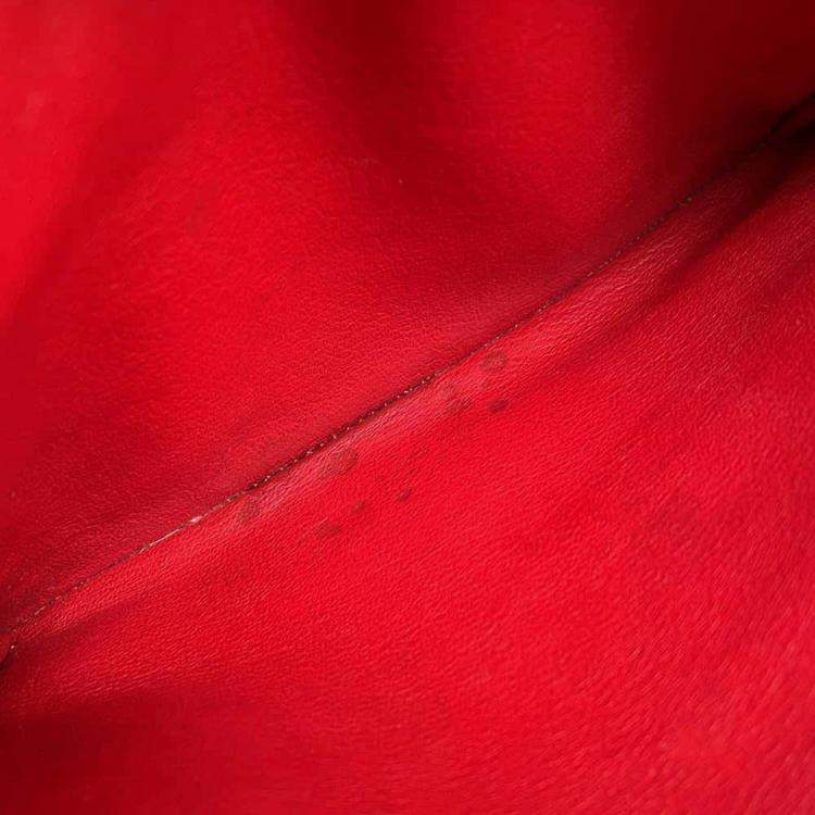 Pre Owned Hermes Rouge Casaque Taurillon Clemence  Steve Caporal 27 Handbag 