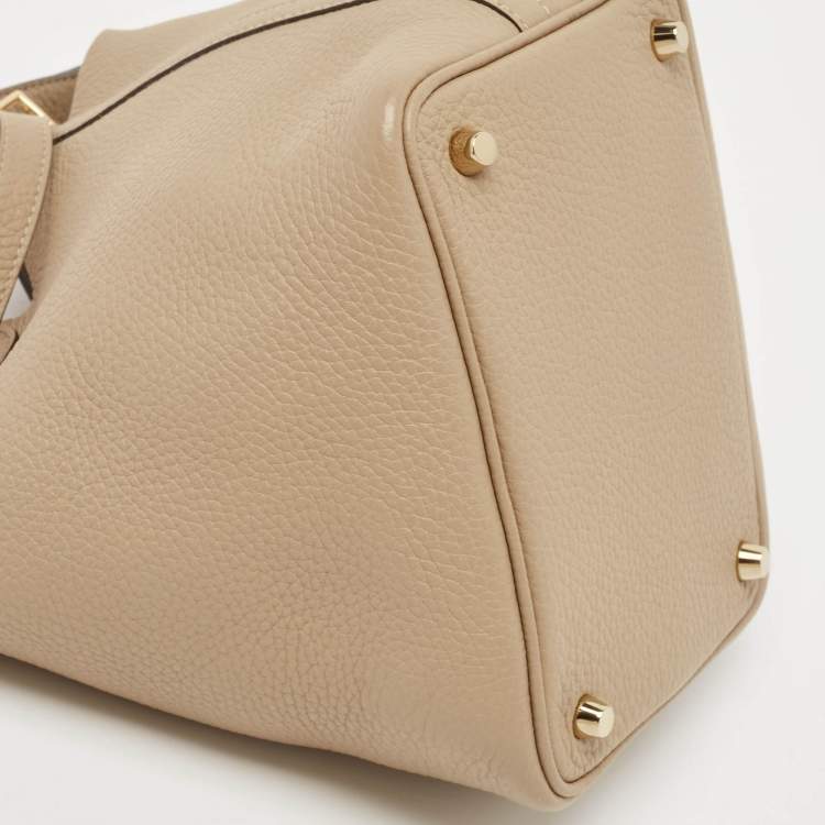 Pre Owned Hermes Beige Marfa Taurillon Clemence Leather Picotin Lock 18 Bag