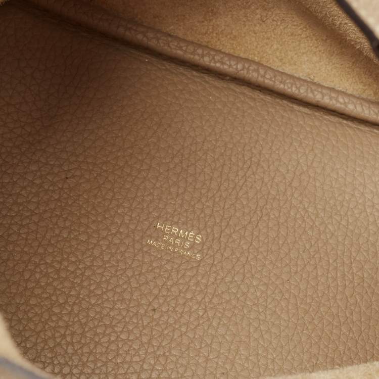 Pre Owned Hermes Beige Marfa Taurillon Clemence Leather Picotin Lock 18 Bag