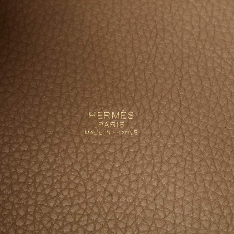 Pre Owned Hermes Beige Marfa Taurillon Clemence Leather Picotin Lock 18 Bag