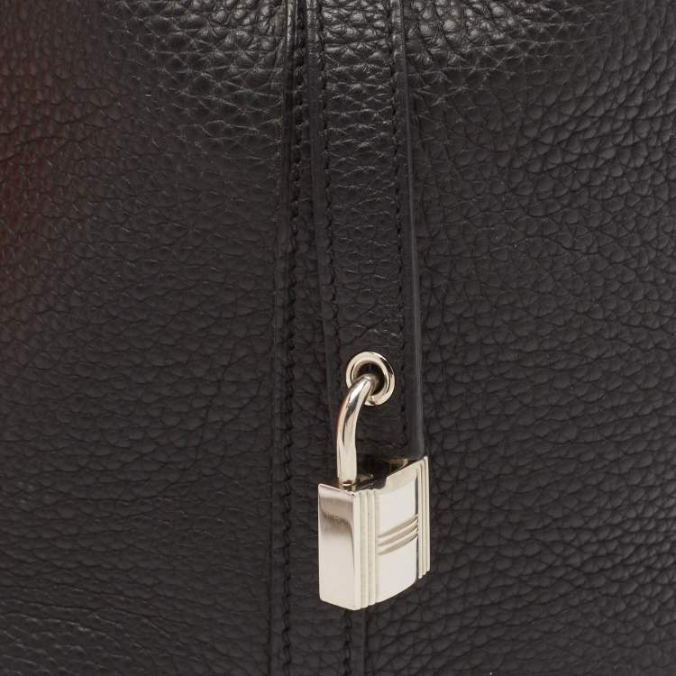 Pre Owned Hermes Noir Taurillon Clemence Leather Picotin Lock 18 Bag