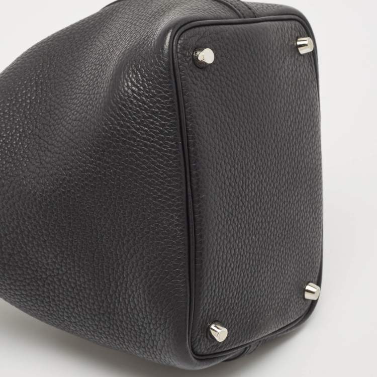 Pre Owned Hermes Noir Taurillon Clemence Leather Picotin Lock 18 Bag