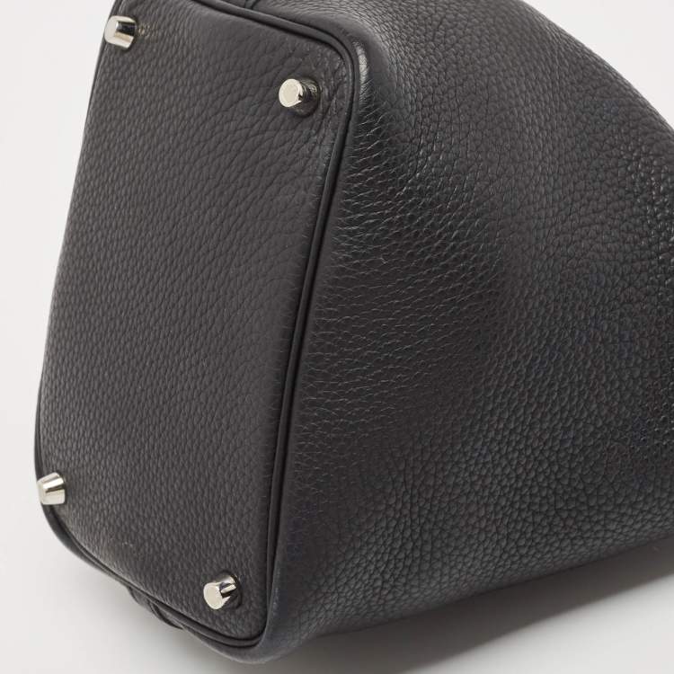 Pre Owned Hermes Noir Taurillon Clemence Leather Picotin Lock 18 Bag