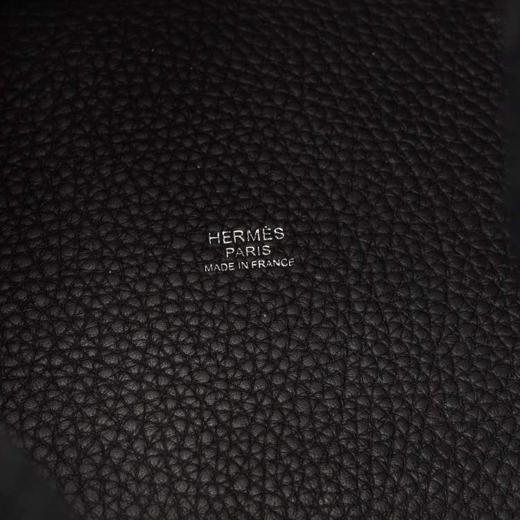 Pre Owned Hermes Noir Taurillon Clemence Leather Picotin Lock 18 Bag