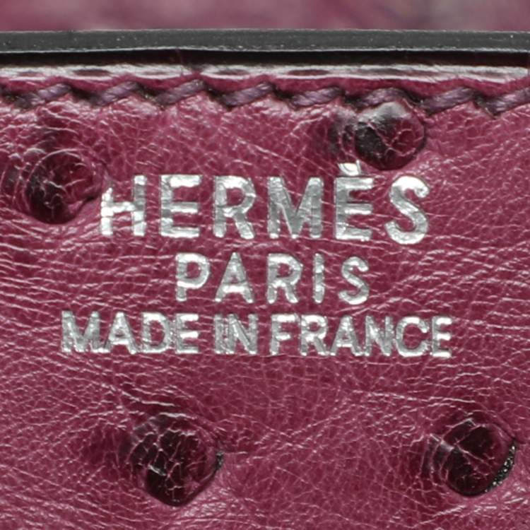 Pre Owned Hermes Violet Ostrich Leather Palladium Finish Birkin 30 Bag