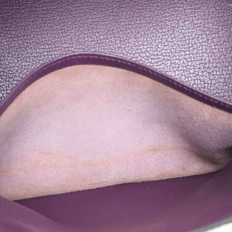 Pre Owned Hermes Violet Ostrich Leather Palladium Finish Birkin 30 Bag