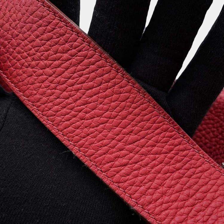 Pre Owned Hermes Rouge Casaque Taurillon Clemence Leather Lindy 34 Shoulder Bag