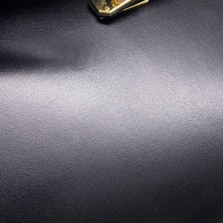 Pre Owned Hermes  Black Box Calf Leather 25 Kelly Depeche Clutch Bag