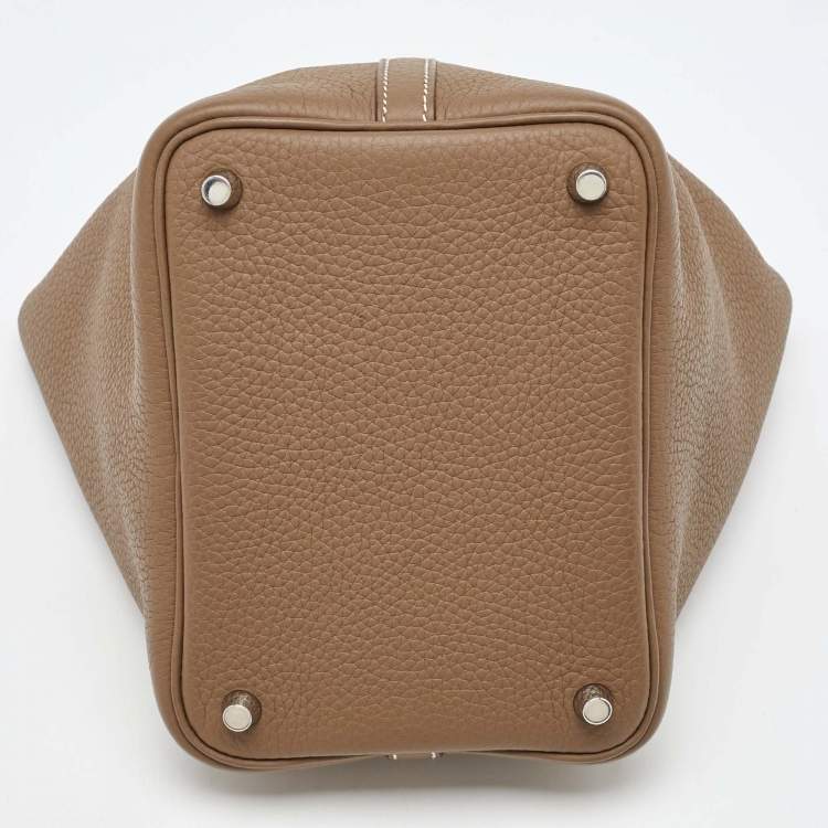 Pre Owned Hermes Etoupe Grey Taurillon Clemence Leather Picotin Lock 18 Bag