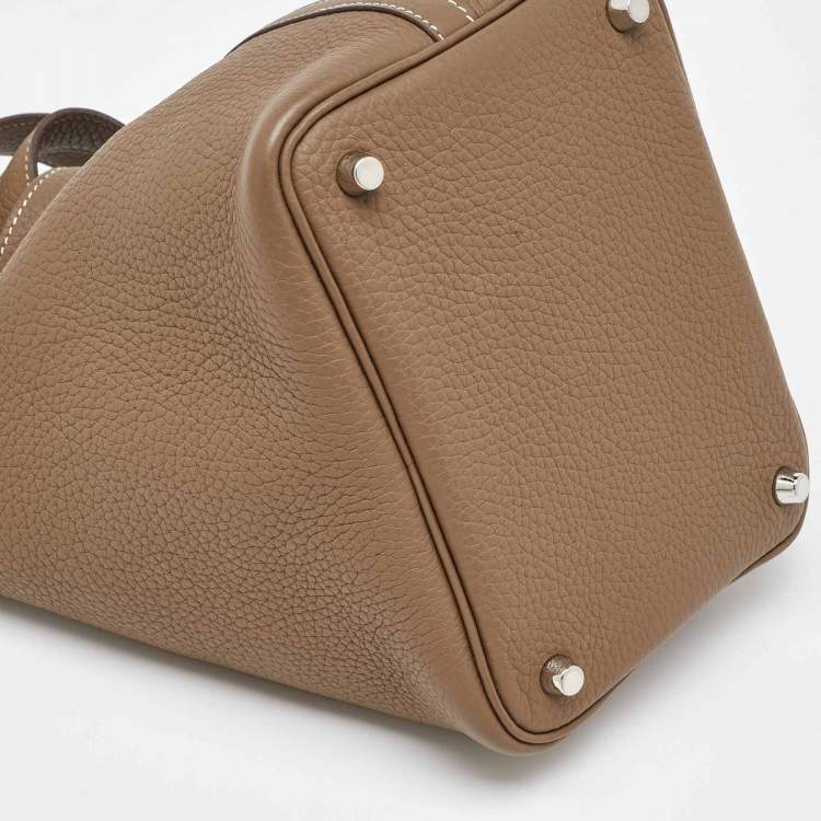 Pre Owned Hermes Etoupe Grey Taurillon Clemence Leather Picotin Lock 18 Bag
