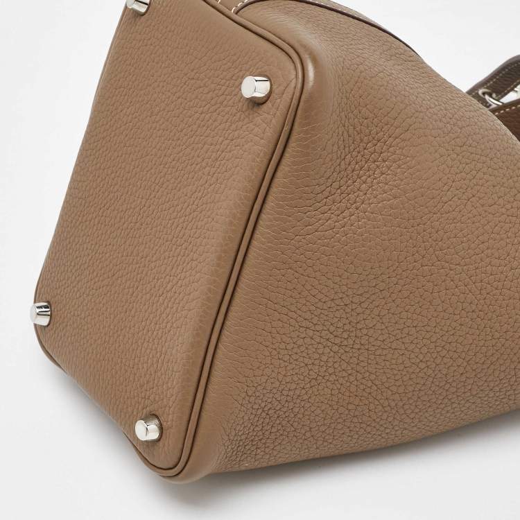 Pre Owned Hermes Etoupe Grey Taurillon Clemence Leather Picotin Lock 18 Bag
