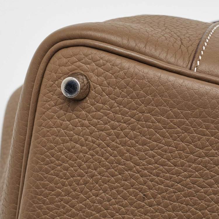 Pre Owned Hermes Etoupe Grey Taurillon Clemence Leather Picotin Lock 18 Bag