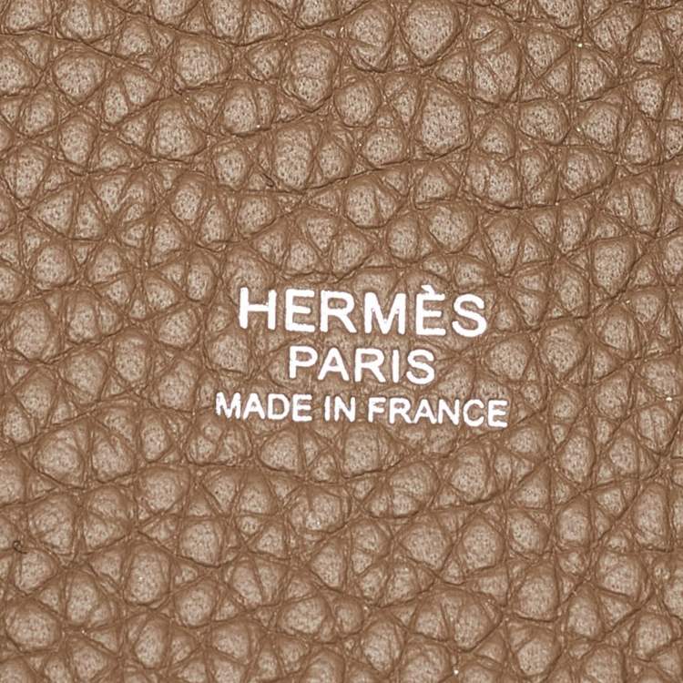 Pre Owned Hermes Etoupe Grey Taurillon Clemence Leather Picotin Lock 18 Bag